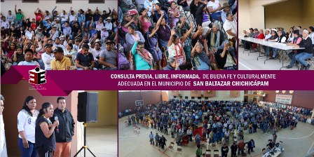 Realiza IEEPCO proceso de consulta de San Baltazar Chichicápam, Oaxaca