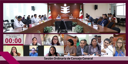 Realiza IEEPCO sesión ordinaria para rendir informes, en Oaxaca