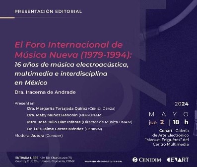 Presentarán el libro “El Foro Internacional de Música Nueva (1979-1994)”