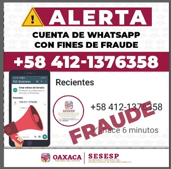 Alertan sobre mensajes de WhatsApp a nombre del Sistema Estatal de Seguridad Pública