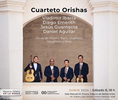 Compartirá Cuarteto Orishas su talento al interpretar obras de Rossini, Bach, Duplessy, Houghton y Goss