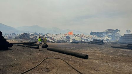 Incendio en aserradero