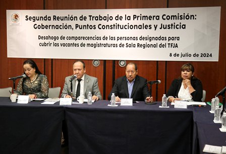 Desahogan en Primera Comisión de la Permanente comparecencias de aspirantes a Salas Regionales del TFJA