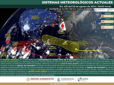 Prevén lluvias y rachas de viento en la mayor parte de Oaxaca