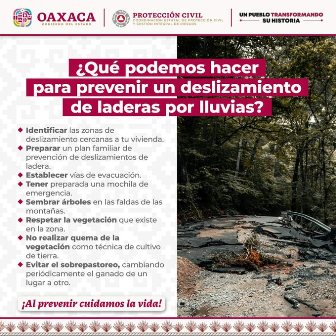 Pide Protección Civil tomar precauciones ante pronóstico de lluvias en Oaxaca