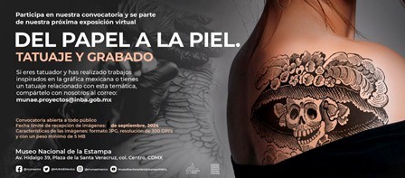 Invita Museo Nacional de la Estampa a participar en exposición virtual “Del papel a la piel. Tatuaje y grabado”