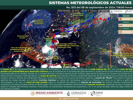 Se mantiene temporal lluvioso en Oaxaca debido a Onda Tropical y Frente Frío