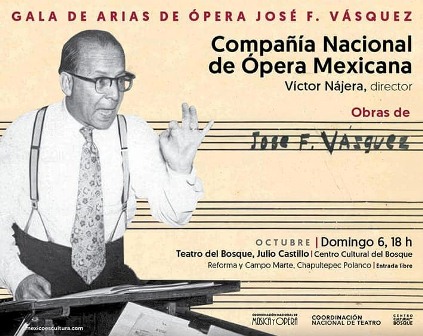 Rinde Compañía Nacional de Ópera Mexicana Canto del alma homenaje al compositor José Francisco Vásquez