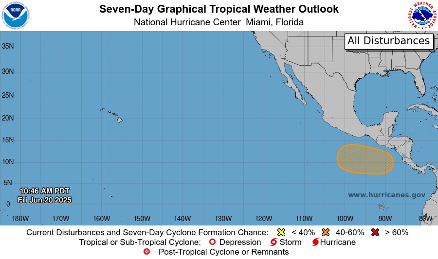 Monitorean posible desarrollo ciclónico en el Pacífico sur