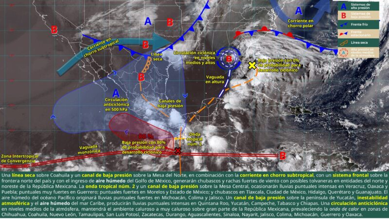Persistirán lluvias