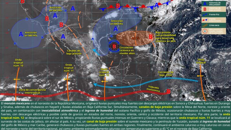 Cielos nublados y lluvias