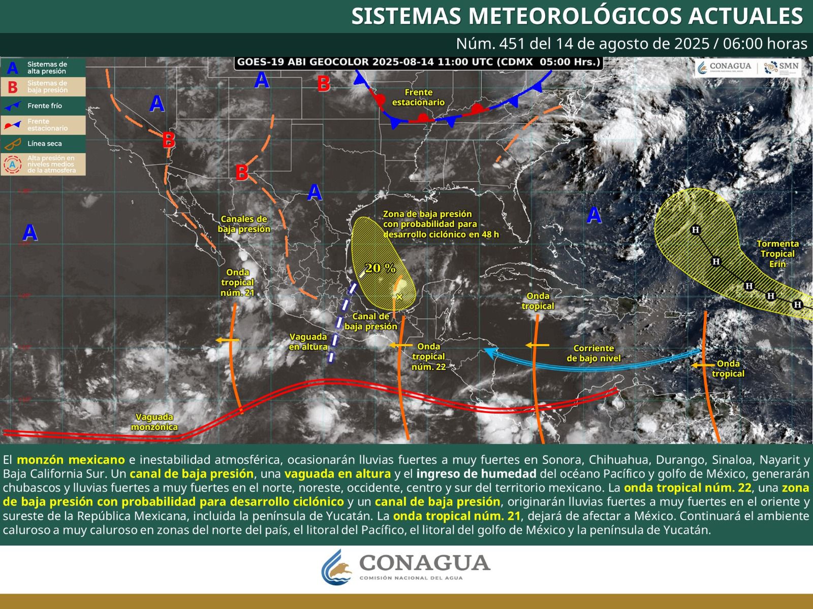 Persistirán lluvias y tormentas con actividad eléctrica en Oaxaca
