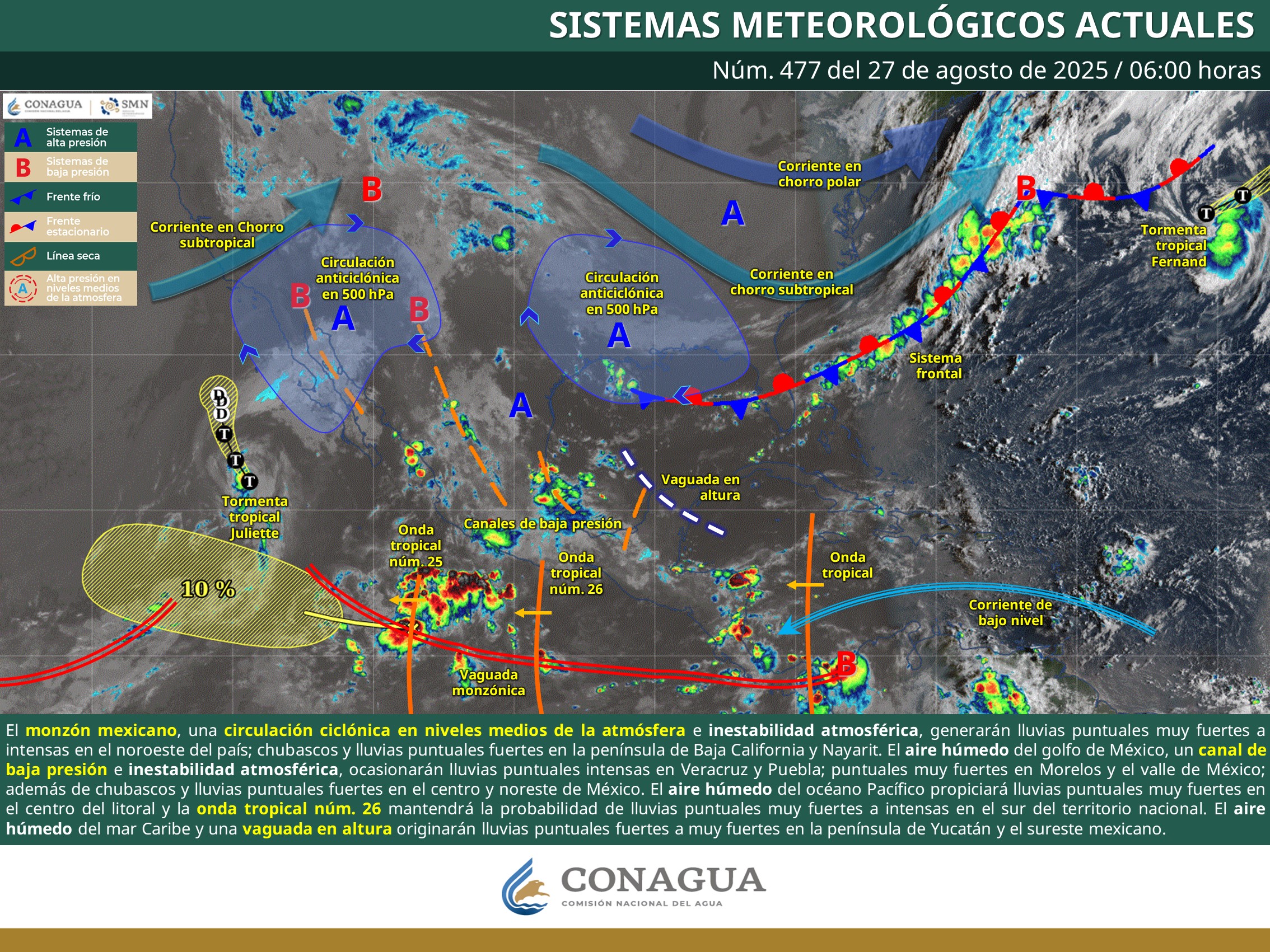 Persistirán lluvias de intensidad variable con periodos de tormentas fuertes en Oaxaca