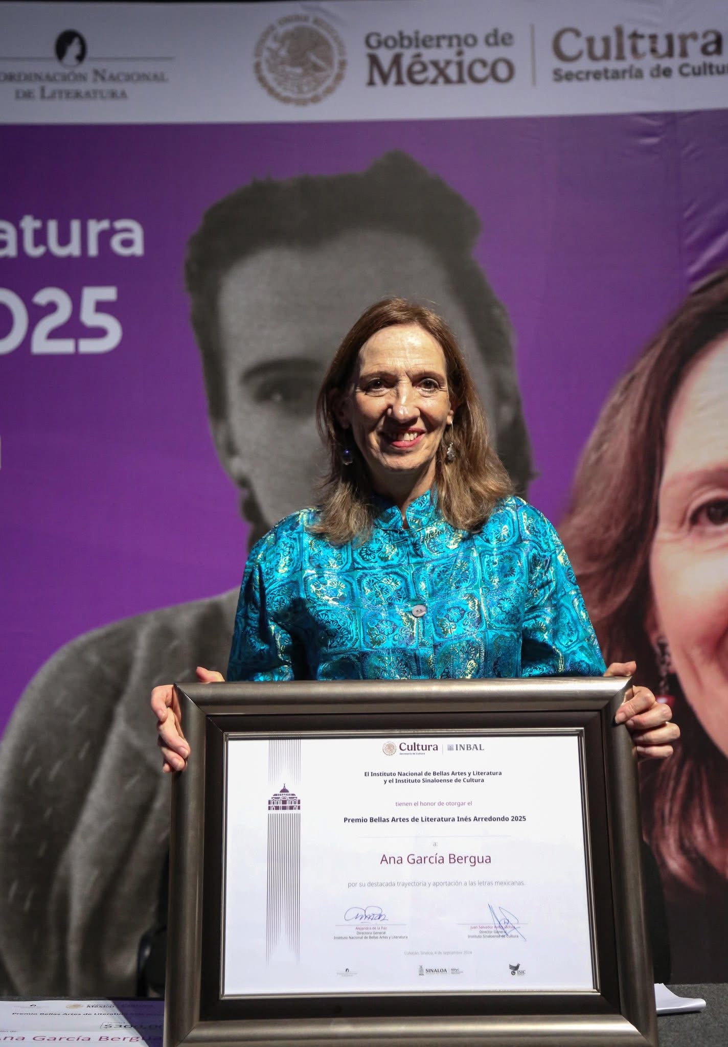 Recibe Ana García Bergua el Premio Bellas Artes de Literatura Inés Arredondo 2025