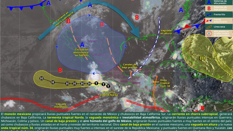 Persistirán lluvias fuertes