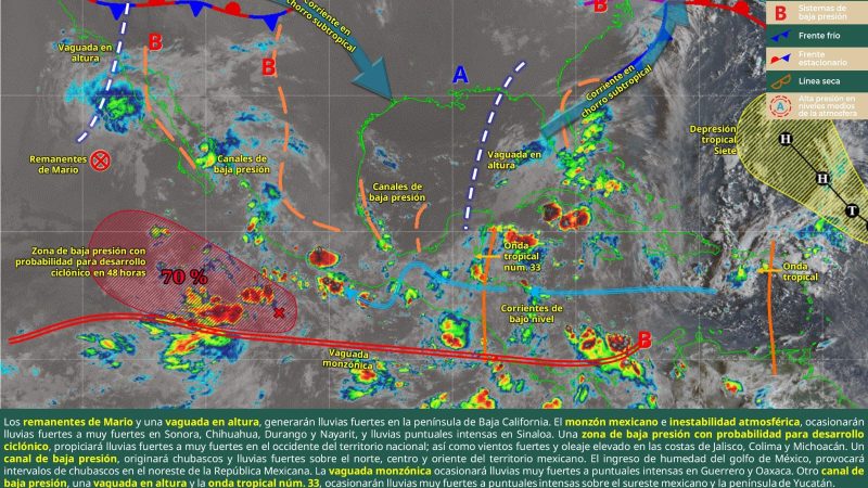 Lluvias y vientos fuertes