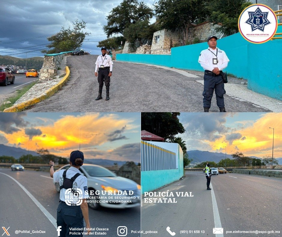 Refuerza Policía Vial Estatal operativo por fiestas patrias en Oaxaca de Juárez