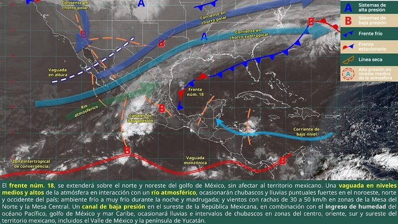 Lluvias aisladas y ambiente frío
