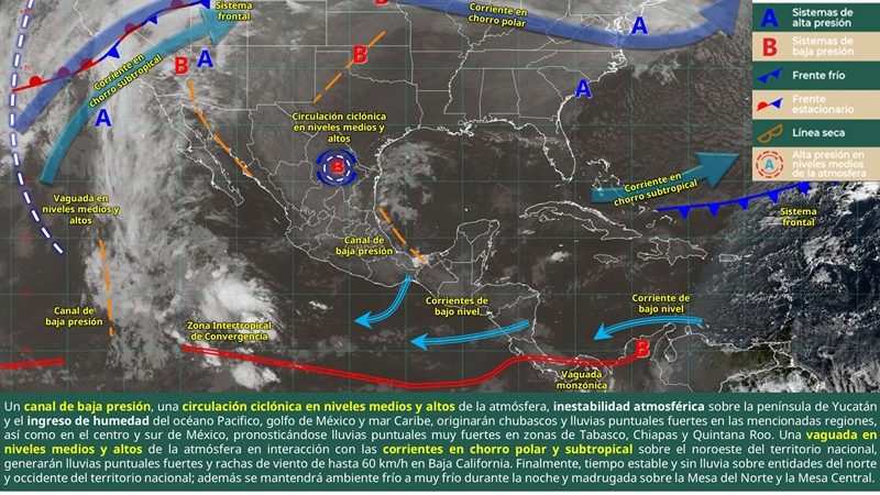 Ambiente frío y lluvias ligeras