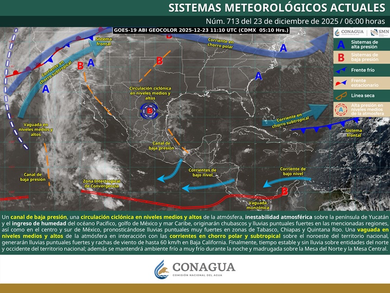 Persistirá ambiente frío y lluvias ligeras en varias regiones del estado de Oaxaca