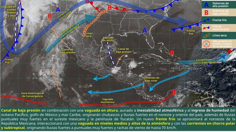 Pronostican lluvias fuertes