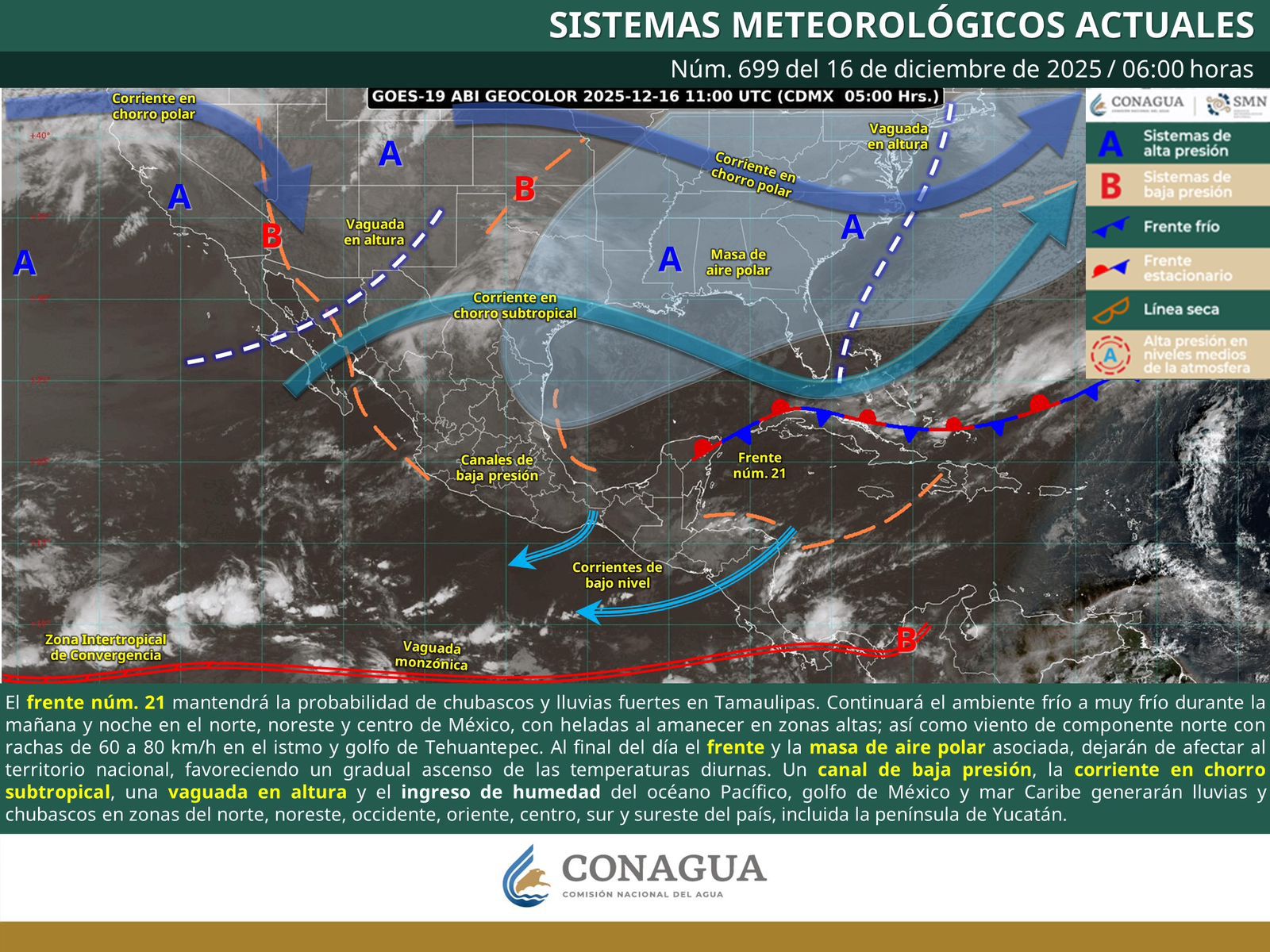 Generará Frente Frío número 21 bajas temperaturas en regiones de Oaxaca