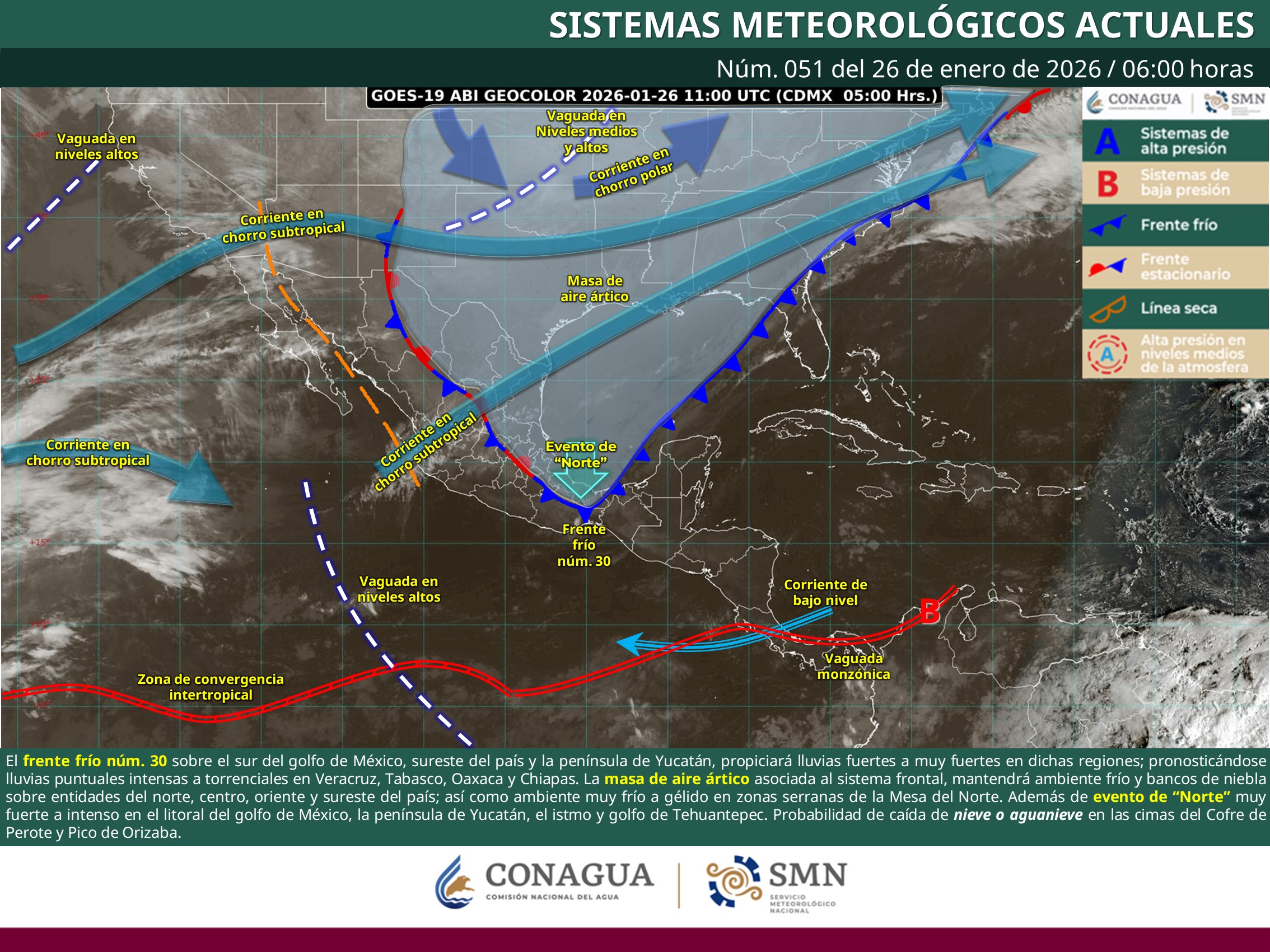 Ocasionará Frente Frío 30 lluvias intensas y descenso de temperatura en Oaxaca