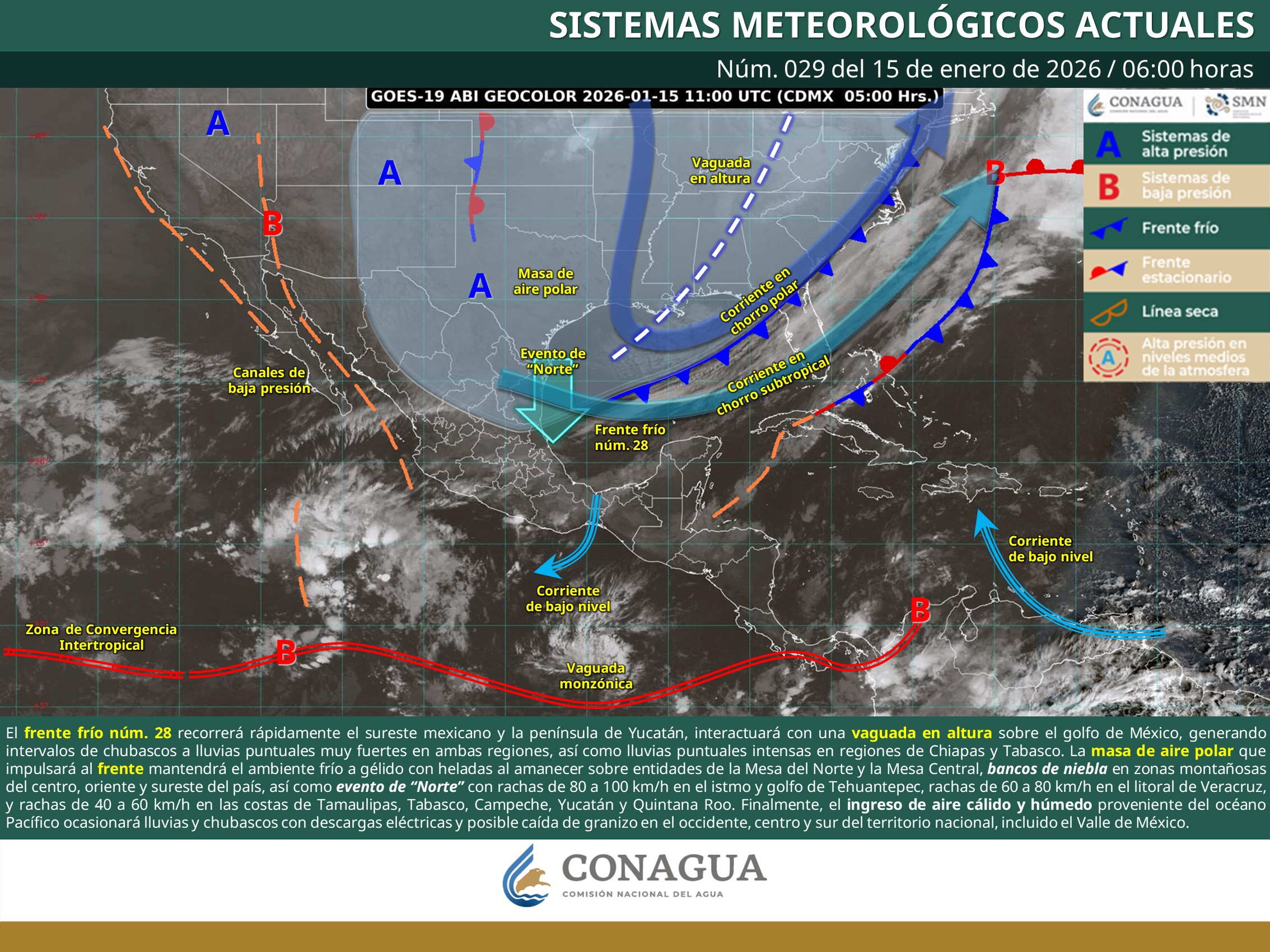 Pronostican lluvias, nieblas densas y ambiente fresco por Frente Frío 28 en Oaxaca