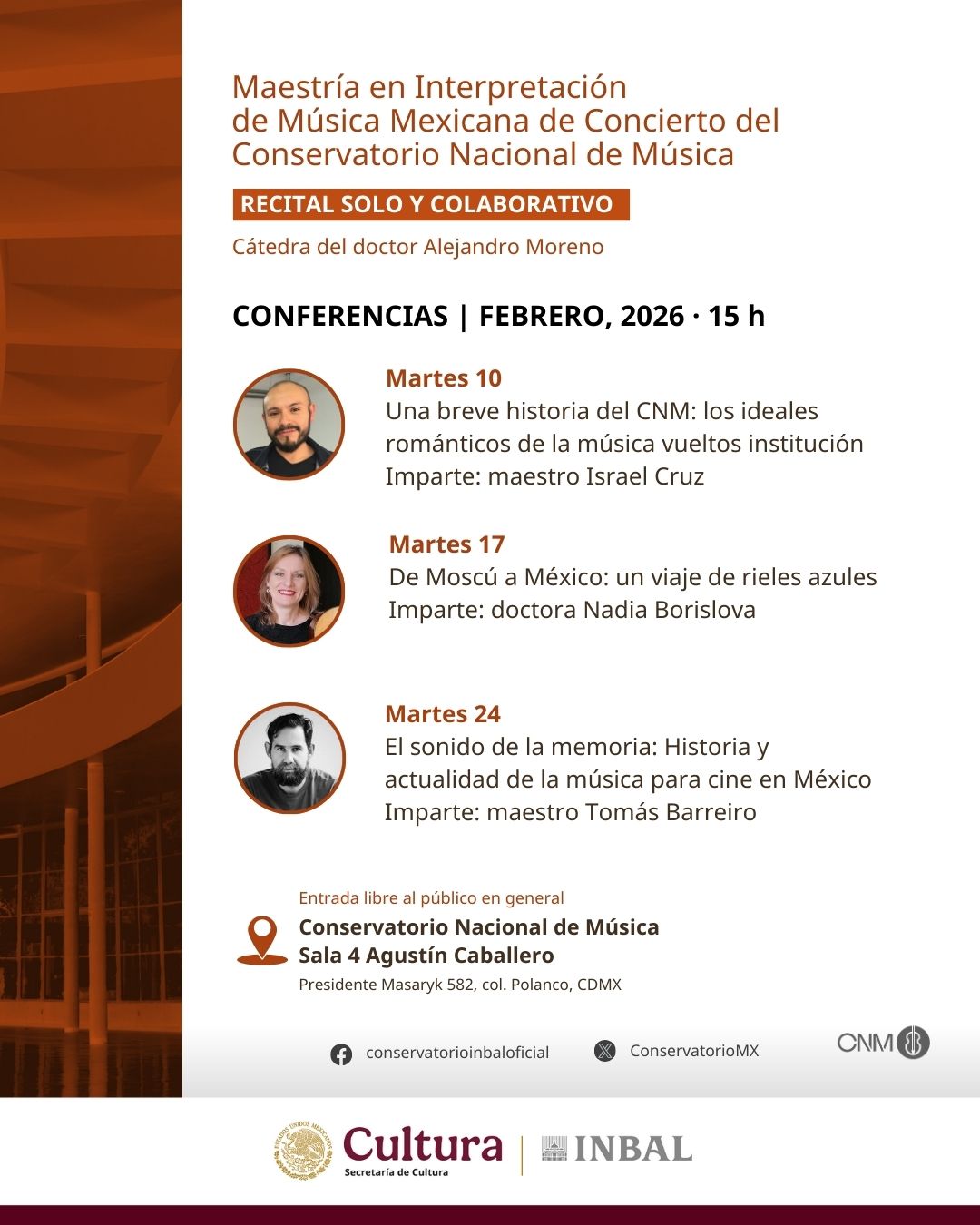 Invita Maestría en Interpretación de Música Mexicana de Concierto a sus actividades académicas