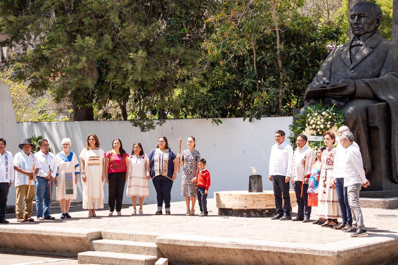 Encabezan Claudia Sheinbaum y Salomón Jara 220 aniversario del Natalicio de Benito Juárez