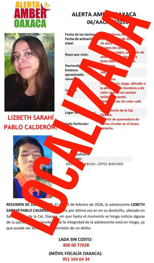 En seis diferentes casos, da Fiscalía de Oaxaca con paradero de personas reportadas como No Localizadas