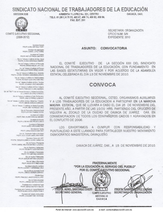 Con marcha masiva y suspensión de clases recibe la sección 22 a Gabino Cué