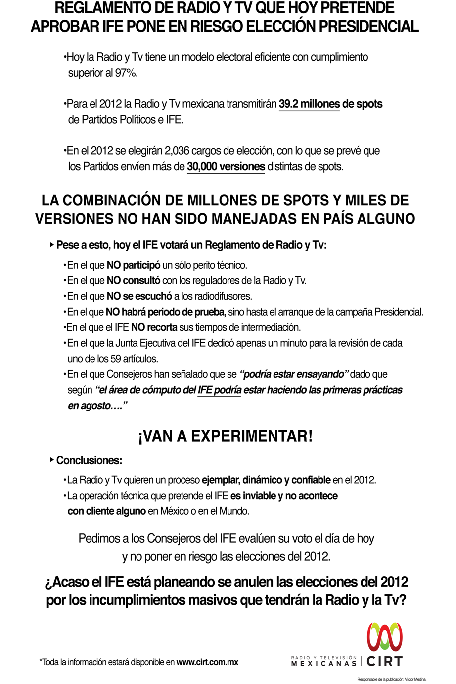 Desplegado de la Cámara de la Industria de la Radio y la Televisión