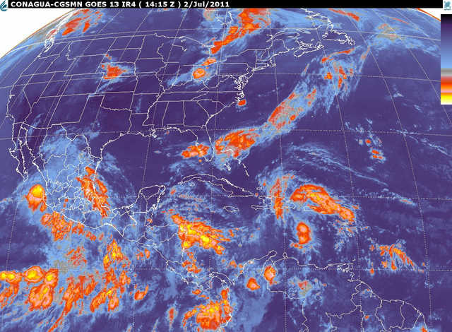 Hoy lluvias de fuertes a intensas y tormentas eléctricas