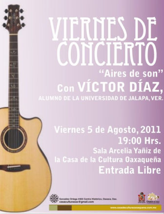 “Aires de Son” con Víctor Díaz, en Viernes de Concierto