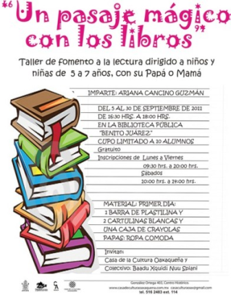 Invitan a taller de fomento a la lectura “Un pasaje mágico con los libros”