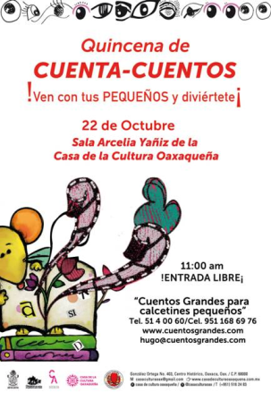 Invitan a la Quincena de Cuenta Cuentos en la Casa de la Cultura Oaxaqueña
