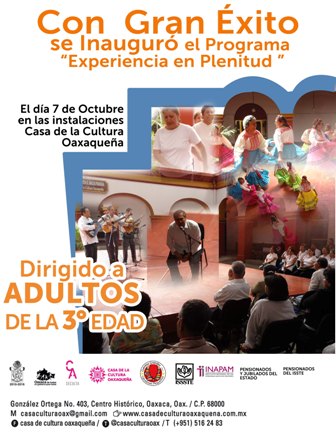 Realizan programa “Experiencias en Plenitud” en la Casa de la Cultura Oaxaqueña