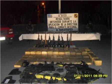 Aseguran más de 11.5 toneladas de mariguana y armas en operativos en Baja California y Tamaulipas