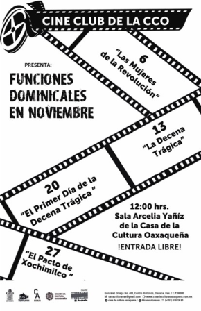Presentan Funciones Dominicales de Noviembre en la Casa de la Cultura