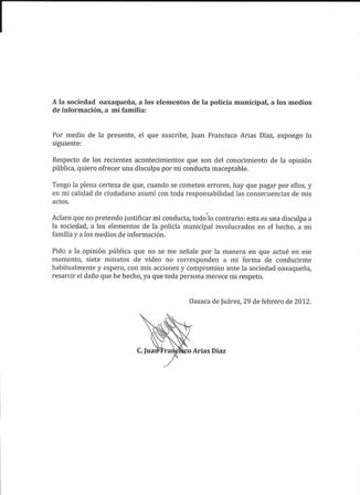 Se disculpa el Gentlemen de Oaxaca