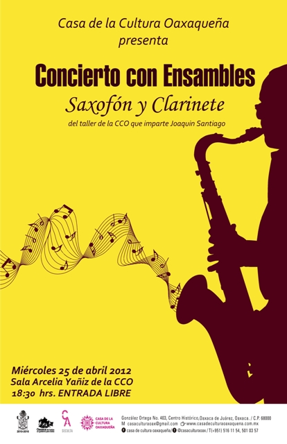 Presentan conciertos Saxofón y Clarinete y “Sones y Canciones” en la Casa de la Cultura