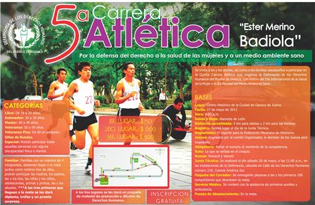 Quinta carrera “Por la defensa del derecho a la salud de las mujeres y a un medio ambiente sano”