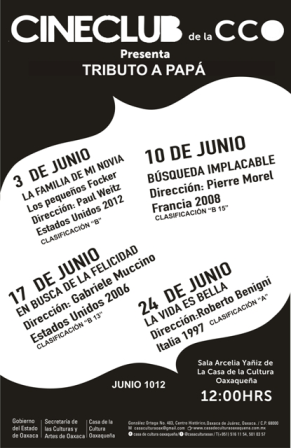 Rinden Tributo a Papá con cuatro películas durante junio en la Casa de la Cultura