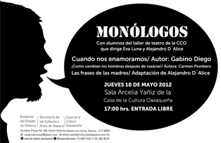 Presentan Monólogos alumnos de la Casa de la Cultura Oaxaqueña