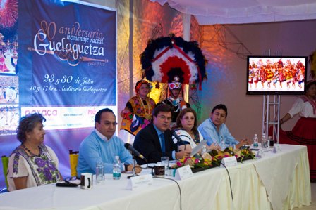 Presentan programa del 80 aniversario de la Guelaguetza o Lunes del Cerro, en Oaxaca