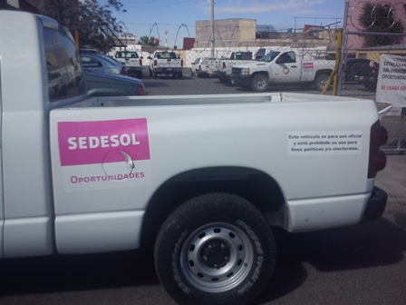 Guarda Sedesol su parque vehicular por la jornada electoral