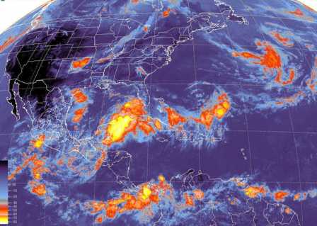 Continúan las lluvias sobre el Oriente del país y la Península de Yucatán