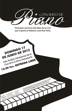 Concierto de piano en la Casa de la Cultura Oaxaqueña