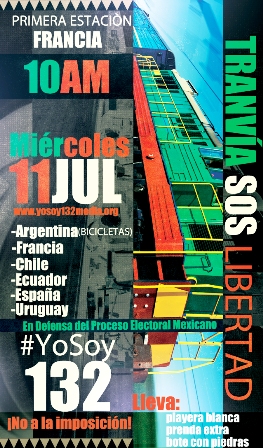 Convoca #Yosoy132 recorrido a oficinas de la ONU y embajadas, en la ciudad de México